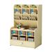 Wooden pen organizer with drawer DIY pencil holder desk tidy caddy office stationery - style:style1