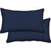 Indoor/Outdoor Textured Solid Indigo Blue Lumbar Toss Pillow: Recycled Fiberfill Weather Resistant Comfortable And Stylish Pack Of 2 Pillows For Patio Furniture: 21 W X 12 L