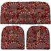 Indoor Outdoor 3 Piece Tufted Wicker Cushion Set (Standard Eastman Berry Red Paisley)