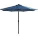 Solar Outdoor Umbrella With LED Lighted 360Â°Rotation Adjustment Tilt And Crank Outdoor Market Umbrella For Garden Deck Backyard Pool And Beach (8.8 FT Patio Umbrella Blue)