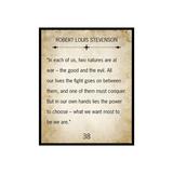Poster Master Robert Louis Stevenson Poster - The Good and the Evil Print - Recovery Quote Art - Sobriety Gift for Him Her - Motivational Decor for Home Office - 11x14 UNFRAMED Wall Art