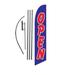 Open Advertising Feather Banner Swooper Flag Sign With 15 Foot Flag Pole Kit And Ground Stake Blue And Red