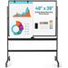 Double-Sided Magnetic Dry Erase Mobile Whiteboard 48 X 36 Inches Adjustable-Height Reversible Whiteboard W/ 1 Chart 6 Markers 12 Magnets 1 Eraser Free-Standing Rolling Whiteboard