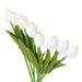 8 Pieces PU Fake Tulips Solid Color Replacement Simulation Household Photography Artificial Flower Prop Ornament White