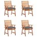 moobody Patio Dining Chairs 4 pcs with Cushions Solid Acacia Wood