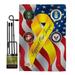 Breeze Decor BD-MI-GS-108060-IP-BO-D-US10-UM 13 x 18.5 in. Support Our Troops Freedom Americana Military Impressions Decorative Vertical Double Sided Garden Flag Set with Banner Pole