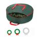 Tssuoun Christmas Wreath Storage Bag with Durable Handles Dual Zipper Card Slot Moisture-proof Storage Container No.2