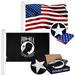 G128 Combo Pack: American USA Flag ToughWeave Series 2x3 Ft Single Sided & POW MIA Flag Double Sided 2x3 Ft Double ToughWeave Series | Both Embroidered Polyester Brass Grommets