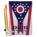 Breeze Decor BD-SS-HS-108175-IP-BO-D-US13-BD 28 x 40 in. Vertical Ohio Americana States Impressions Decorative Double Sided House Flag Set with Pole & Bracket Hardware