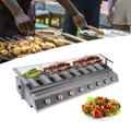 ZhdnBhnos 8 Burner BBQ Gas Grill Commercial Portable Barbecues Griddle Outdoor Tabletop LPG Gas BBQ Grill Smokeless Gas Grills Cooker Stainless Steel