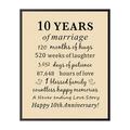 Poster Master Vintage Romantic Poster - Retro Quotes Print - 16x20 UNFRAMED Wall Art - Gift for Lover Spouse - 10 Years of Marriage Anniversary Family Wedding - Wall Decor for Home Office