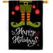 Ornament Collection 28 x 40 in. Elf Happy Holidays House Flag with Winter Christmas Double-Sided Decorative Vertical Flags Decoration Banner Garden Yard Gift