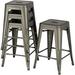 24 Metal Bar Stools Counter Height Barstools Set Of 4 High Backless Industrial Stackable Metal Chairs For Indoor And Outdoor Gun Metal