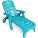Patio Chaise Lounge Recliner On Wheels Folding Deck Chair With Armrests 5 Adjustable Positions For Poolside Yard Garden Rolling Outdoor Lounger Sunbathing Beach Chair(1 Turquoise)