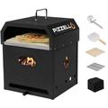 4 in 1 Outdoor Pizza Oven Wood Fired 12 inch Bbq Pizza Maker 2-Layer Detachable Black