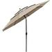11Ft 3 Tier UV70 Push Tilt Patio Umbrella Crank Handle Outdoor Yard Deck Garden Market Dining Table