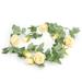 Artificial Rose Vine Flowers with Green Leaves Fake Silk Rose Hanging Vine Flowers Garland Ivy Plants for Home Wedding Party Garden Wall Decoration [Gold]
