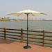 Outdoor Aluminum Patio Umbrella 8.8ft Market Umbrella with Round Resin Base