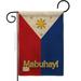 Breeze Decor BD-CY-G-108097-IP-DB-D-US13-BD 13 x 18.5 in. Philippines Burlap Flags of the World Nationality Impressions Decorative Vertical Double Sided Garden Flag