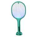 Electric Bug Zapper Mosquitoes Trap Lamp & Racket Electric Fly Swatter for Home and Outdoor Powerful Grid Safety Mesh Safe to Touch - square corner green