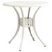 moobody Garden Table with Umbrella Hole Round Patio Coffee Side Table Cast Aluminum White for Backyard Poolside Balcony Indoor Outdoor Use Furniture 30.7 x 28.3 Inches (Diameter x H)