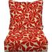 RSH DÃ©cor Indoor Outdoor Pillow Back Deep Seating Chair Cushion Set 24â€�x 24â€� x 5â€� Seat and 25â€� x 21â€� Back Twirly American Red Floral