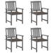 moobody 4 Piece Garden Chairs with Taupe Cushion Acacia Wood Outdoor Dining Chair Gray for Patio Balcony Backyard Outdoor Furniture 24 x 22.4 x 36.2 Inches (W x D x H)