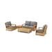 Anderson Teak Madera Deep Seating Set Natural Smooth Well Sanded - 5 Piece