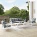 HomeStock Lakeside Living 4Pc Outdoor Metal Sofa Set Gray/White - Sofa Coffee Table & 2 Arm Chairs