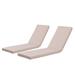 IVV 2 Pieces Set Outdoor Lounge Chair Cushions Patio Chaise Lounge Replacement Cushions Funiture Seat Cushions Chair Pads Set of 2(Khaki-2 pcs)