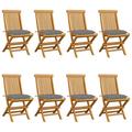 moobody 8 Piece Folding Garden Chairs with Gray Cushion Teak Wood Side Chair for Patio Backyard Poolside Beach Outdoor Furniture 18.5 x 23.6 x 35 Inches (W x D x H)