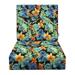 RSH DÃ©cor Indoor Outdoor Foam Back Deep Seating Chair Cushion Set 25â€� x 25â€� x 5â€� Seat and 25â€� x 21â€� x 3 Back Beachcrest Caviar Floral