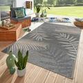 World Rug Gallery Bahama Palm Frond Indoor/Outdoor Area Rug - Gray 7 10 x 10