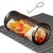 Rolling Outdoor Grilling Basket Small BBQ Net Tube Round Mesh Cage Latching Lid