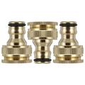 HEMOTON 3 Pieces Copper Alloy Hose Joint 1/2 inch and 3/4 inch Garden Hose Connector
