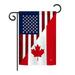 Breeze Decor BD-FS-GS-108190-IP-BO-D-US14-BD 13 x 18.5 in. US Canada Friendship Flags of the World Impressions Decorative Vertical Double Sided Garden Flag Set with Banner Pole