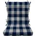 RSH DÃ©cor Indoor Outdoor Tufted Back Chair Cushion Choose Color (Blue Buffalo Plaid)