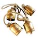 Fdelink Pendant Set of Bells 4 Bells for Relaxation Wind Chimes Christmas Cowbells Country Hanging Bells With Rope Christmas Garden Bells Vintage Metal Bells Outdoor Harmony Hangs Khaki