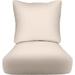 DÃ©cor Indoor Outdoor Deep Seating Cushion Set 24â€�X 27â€� X 5â€� Seat 25â€� X 21â€� Back Choose Color (Ivory Cream)