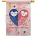 Breeze Decor 28 x 40 in. Owl Love House Flag with Spring Valentines Double-Sided Decorative Vertical Decoration Banner Garden Yard Gift