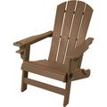 Folding Adirondack Chair Patio Outdoor Chairs HDPE Plastic Resin Deck Chair Painted Weather Resistant For Deck Garden Backyard & Lawn Furniture Fire Pit Porch Seating (Taupe)