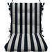 Indoor Outdoor Tufted High Back Chair Cushion Choose Color (Navy Blue White Stripe)
