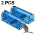 2-Pack Mouse Traps Indoor for Home - Small Live Mouse Trap Catch and Release Mice Traps for House Indoor & Outdoor - Reusable Catcher & No Kill Traps for Rodent/Voles/Hamsters/Moles Blue