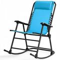 Outdoor Patio Folding Zero Gravity Rocking Chair-Turquoise