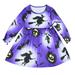 Youmylove Dresses For Girls Toddler Kids Girls Long Sleeve Cartoon Pumpkins Witch Prints Princess Dress