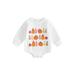 Peyakidsaa Toddler Baby Boy Girl Halloween Clothes Pumpkin Sweatshirt Long Sleeve Romper