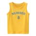 JDEFEG Boys Graphic Long Sleeve Shirt Toddler Kids Baby Boys Girls Letter Number 8 Sleeveless Crewneck Vest T Shirts Tops Tee Clothes for Children Top for Christmas for Boys Cotton Yellow 90