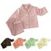 Aayomet Toddler Girl Clothes Long Sleeve Solid Color Pocket Tops Pants 2PCS Outfits Clothes Set Sleepwear (Brown 3-4 Years)