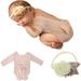 Newborn Boys Girls Baby Photo Shoot Props Outfits Crochet es Headdress Bow Vest Bodysuits Outfits Photography
