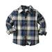 Entyinea Toddler Boys Girls Shirt Tops Long Sleeve Button Down Plaid Checkered Shirt A 110